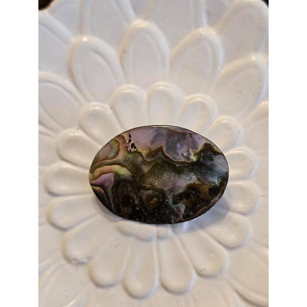 Small Vintage Oval Shell Brooch